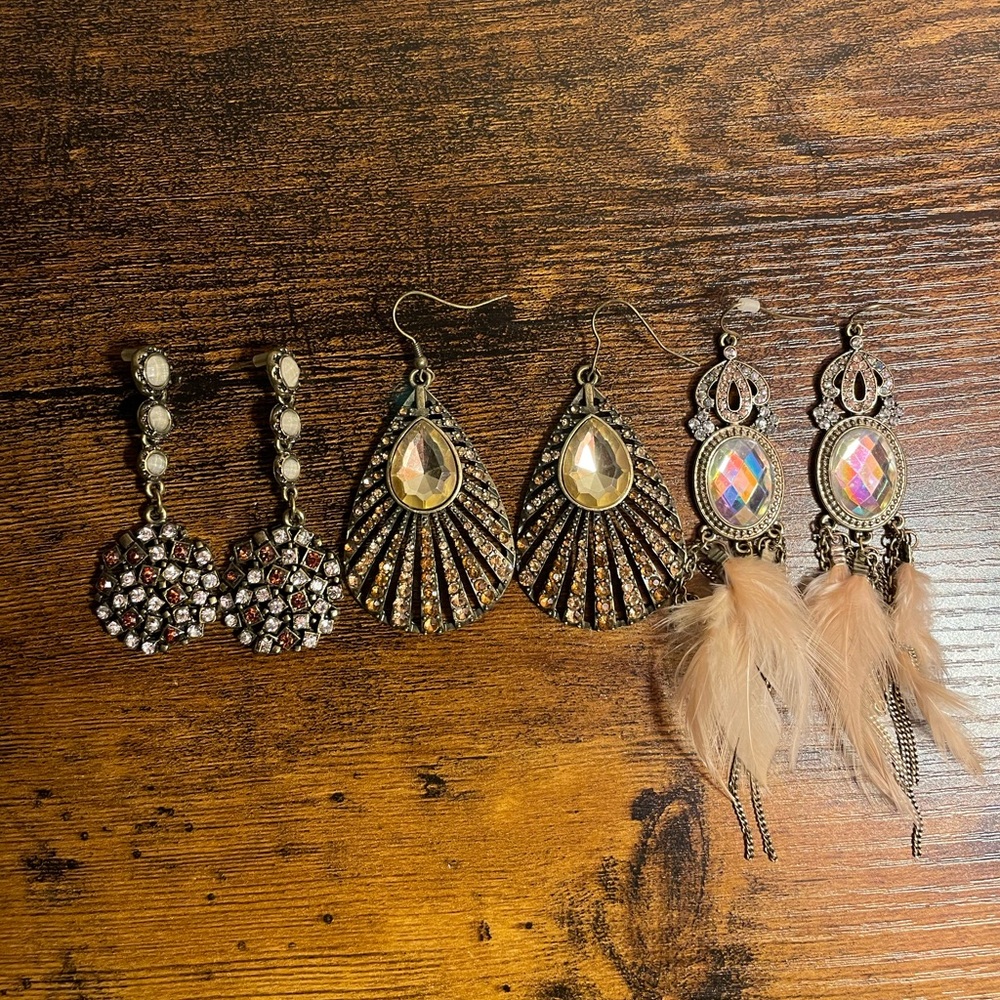 Art Deco Sparkle Earrings Bundle